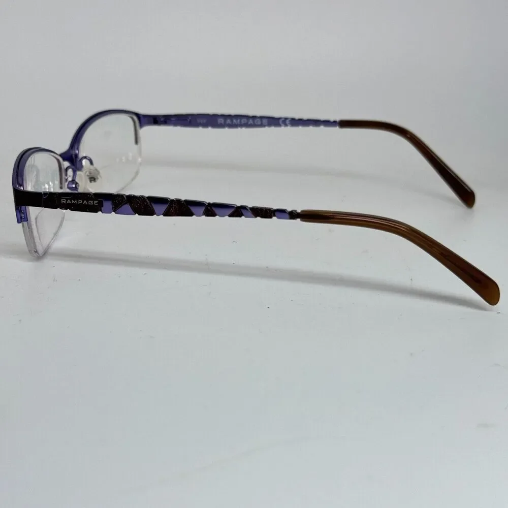 Rampage R174 BRN 51-17-135 Brown/Blue Metal Half Rim Eyeglasses‎ Frame H15278